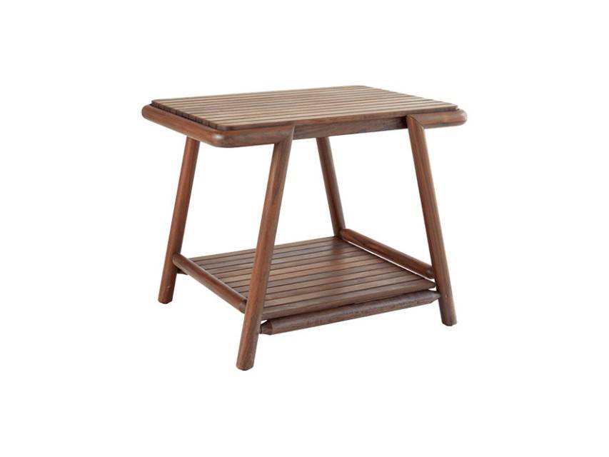 FORTE 28″ Rectangular Side Table with Ipe Top &amp; Ipe Shelf  - Image 1