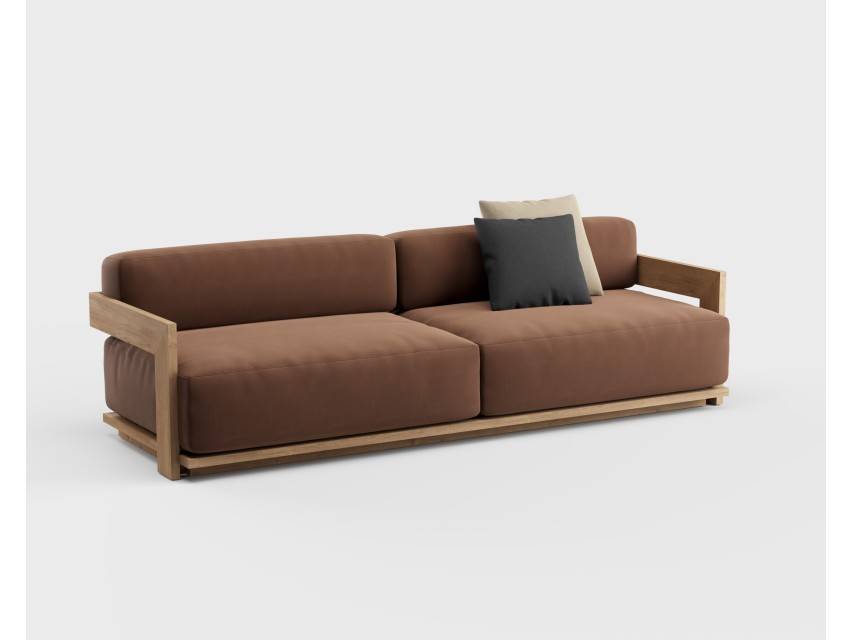 S2 3 Seater Sofa Teak 95" - Image 1