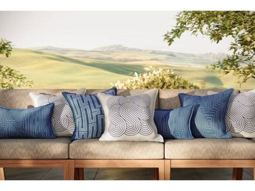 Plume Pillows 14×22″ Maze Indigo/Ivory Throw Pillow - Image 6