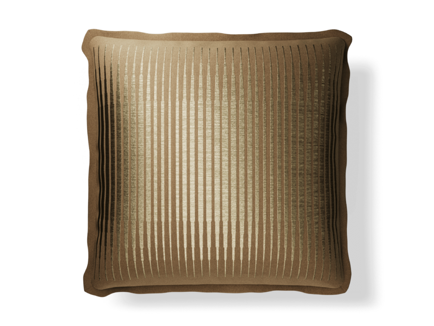 Plume Pillows 20×20″ Rhythm Clay/Gold Throw Pillow - Image 1
