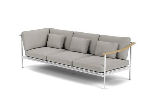 Around Deep Seating Triple - Aluminium Left Arm / Teak Right Arm - Image 1