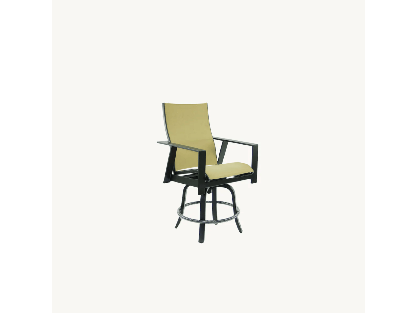 Trento High Back Sling Swivel Counter Stool - Image 1