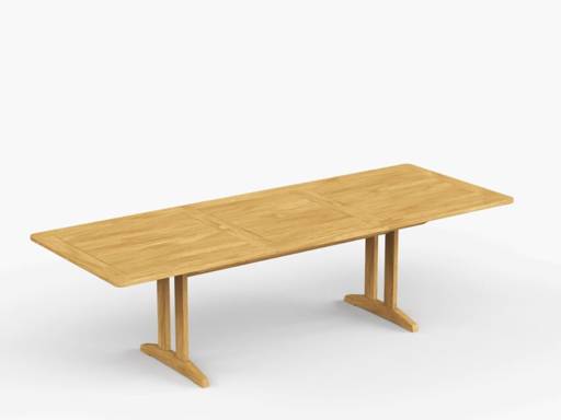 Foundations 74-103″ Extension Teak Dining Table - Image 1