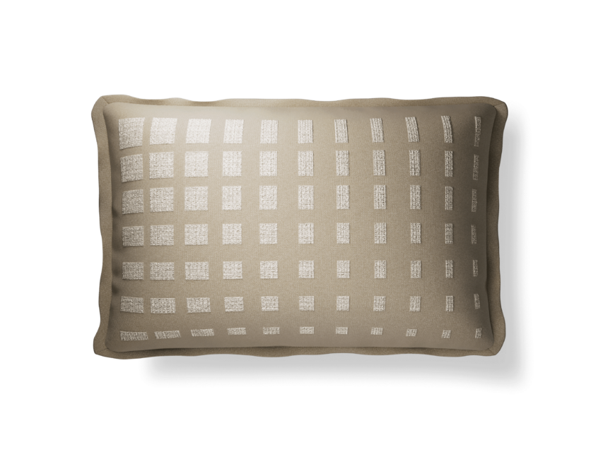 Plume Pillows 14×22″ Shadow Block Desert/Ivory Throw Pillow - Image 1