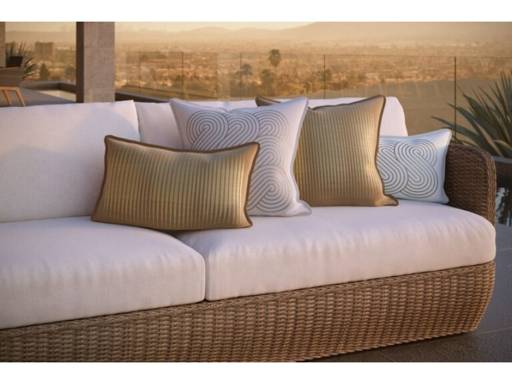 Plume Pillows 20×20″ Rhythm Clay/Gold Throw Pillow - Image 6