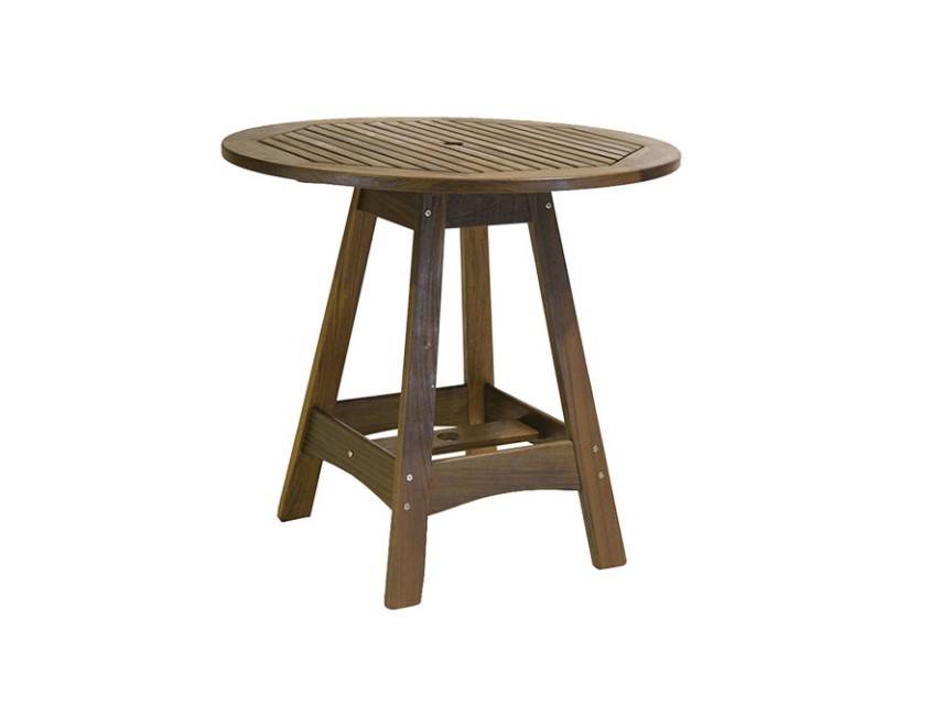 Heritage 41″ Capri Round Hi Dining Table | Classic Ipe - Image 1