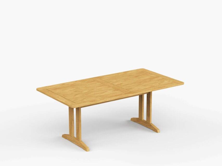 Foundations 74″ Rectangular Teak Dining Table - Image 1