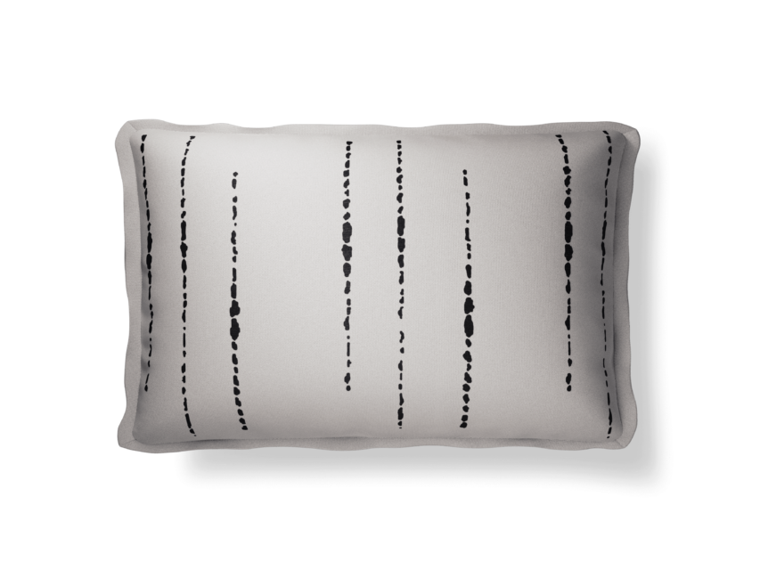 Plume Pillows 14×22″ Masai Ivory/Charcoal Throw Pillow - Image 1