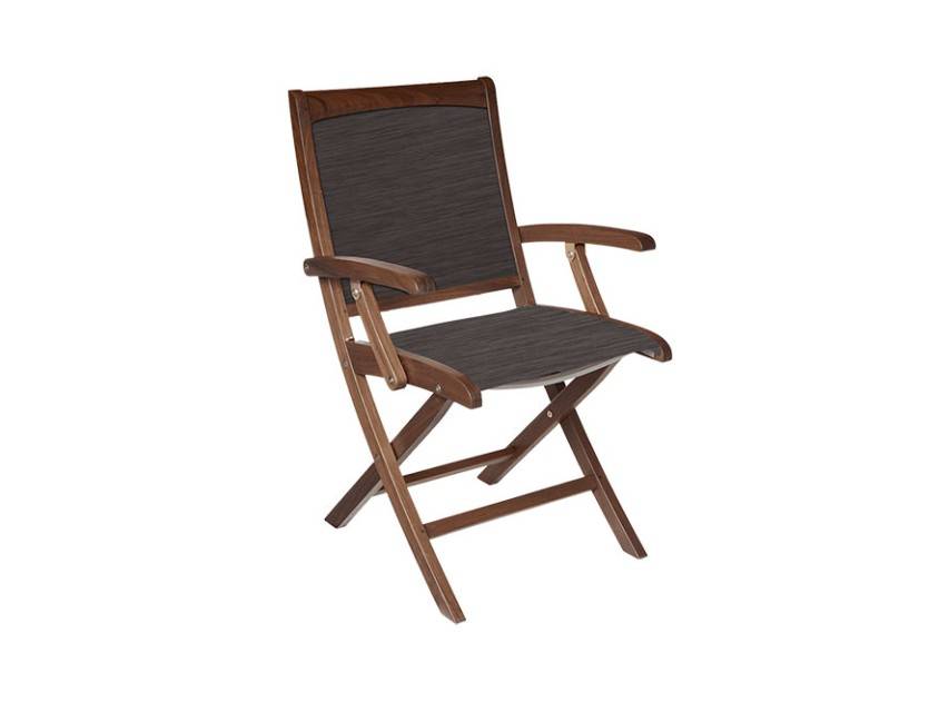 TOPAZ Folding Sling Arm Chair | Brown - Image 1
