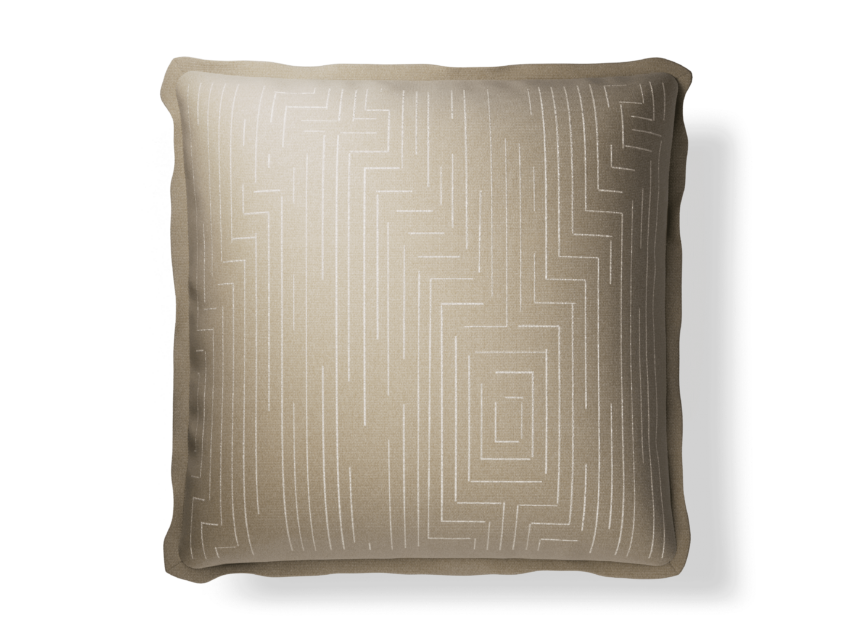 Plume Pillows 20×20″ Maze Desert/Ivory Throw Pillow - Image 1