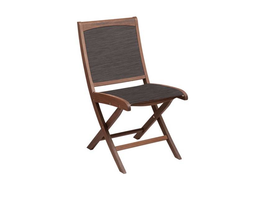 TOPAZ Folding Sling Side Chair | Brown - Image 1