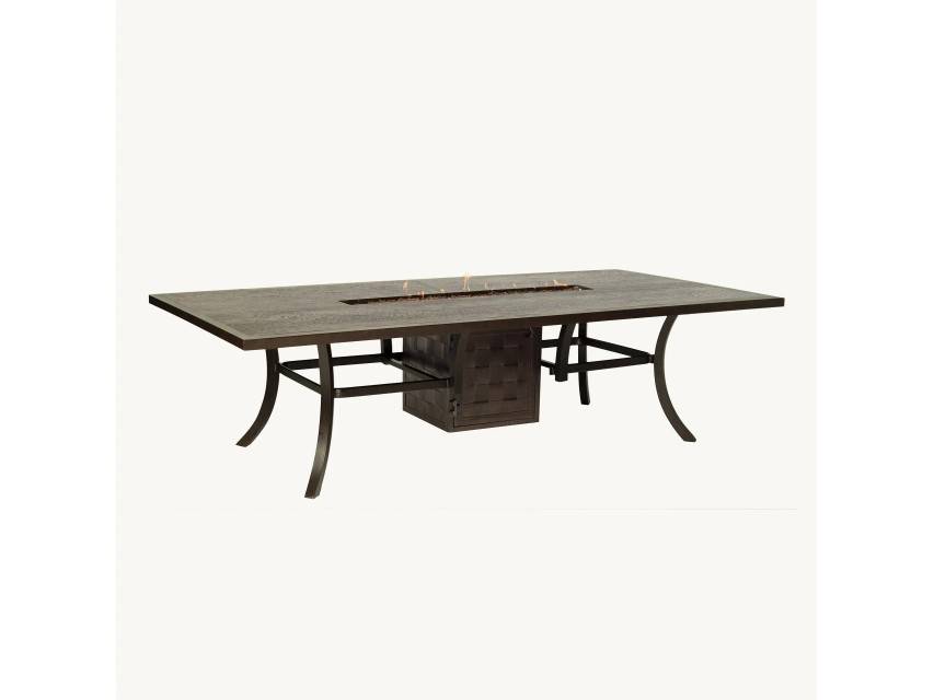 CLASSICAL 54" X 108" Rectangular Classical Dining Table With Firepit - Image 1