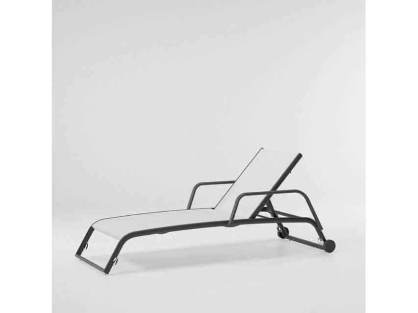 BASICS DUO DECKCHAIR WITH WHEELS AND ARMS - Image 1