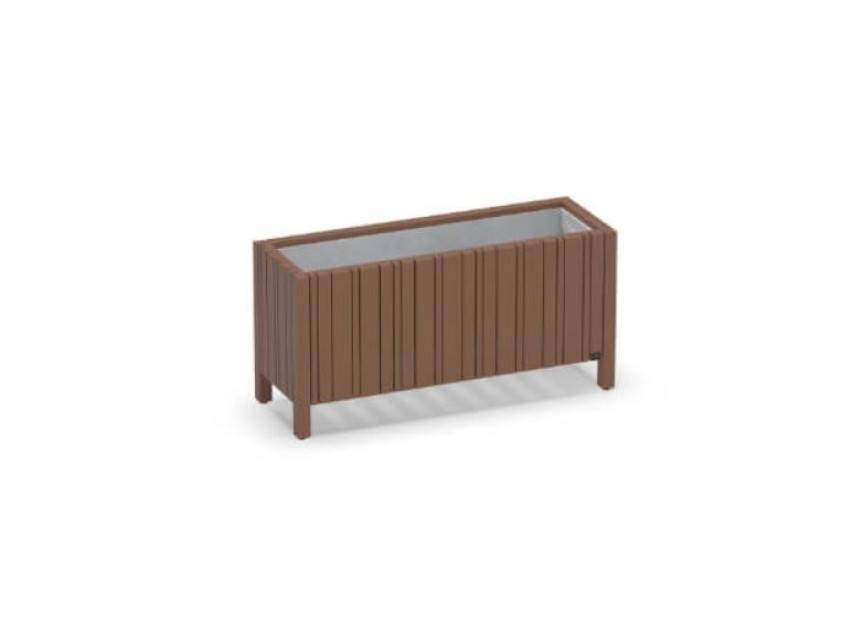 IMO Teak/Alu Planter 40.5″ x 14″ x 20″ / 103 x 35 x 51 cm - Image 1