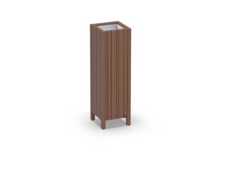 IMO Teak/Alu Planter 14″ x 14″ x 45″ / 35 x 35 x 115 cm - Image 1