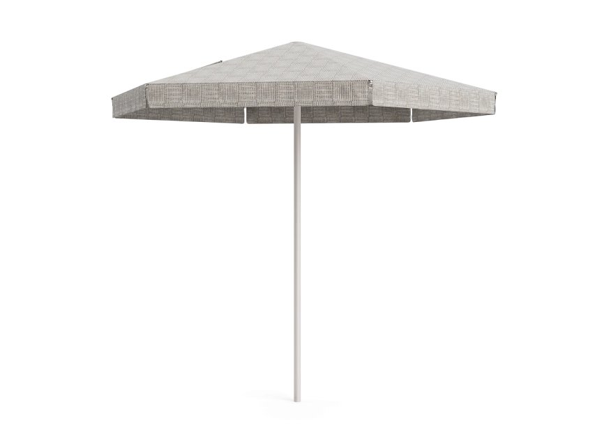 Summit 9' Hexagon Umbrella with Valance - Dove - Image 1