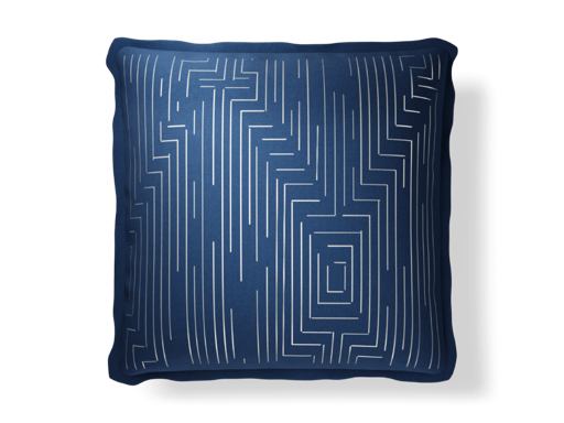 Plume Pillows 20×20″ Maze Indigo/Ivory Throw Pillow - Image 1