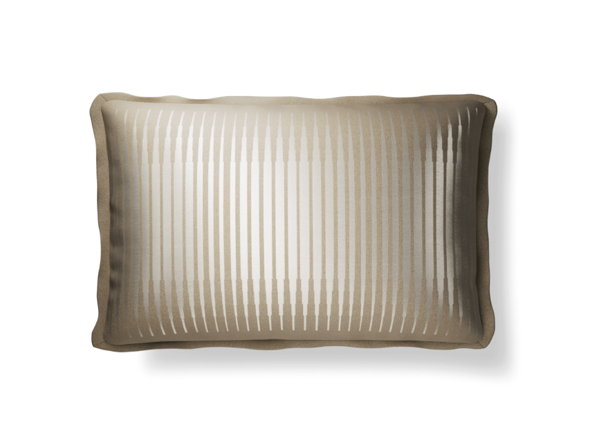 Plume Pillows 14×22″ Rhythm Desert/Ivory Throw Pillow - Image 1