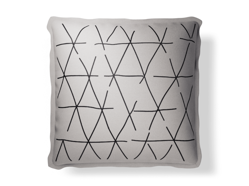Plume Pillow 20×20″ Scratch Ivory/Charcoal Throw Pillow - Image 1