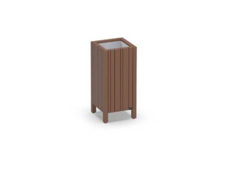 IMO Teak/Alu Planter 14″ x 14″ x 30″ / 35 x 35 x 76 cm - Image 1