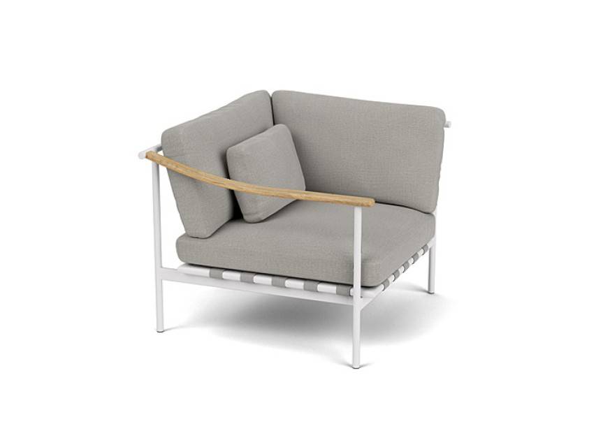 Around Deep Seating Single - Teak Left Arm / Aluminium Right Arm - Image 1